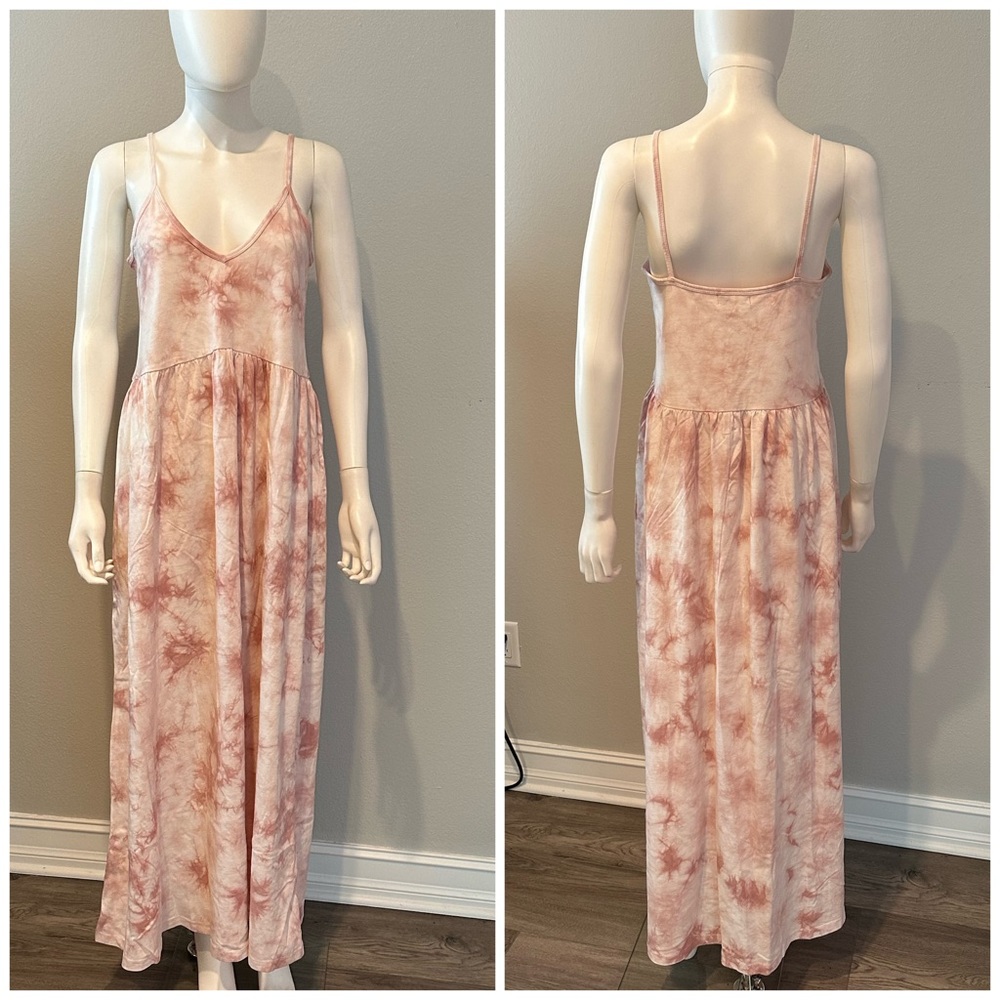 Z SUPPLY cotton hazy cloud print boho beachy maxi dress in pink blossom XS - Picture 5 of 7